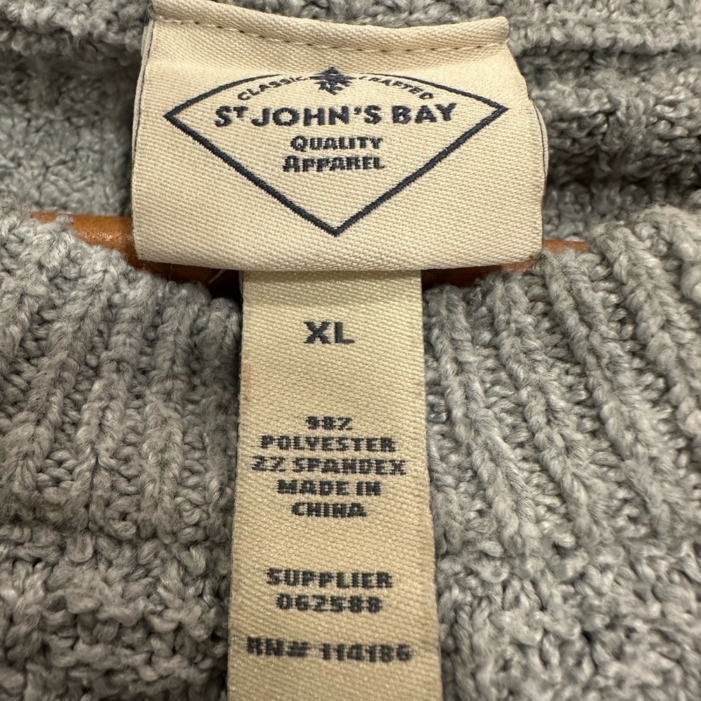 St John’s Bay Cozy Gray Knit Sweater XL - Picture 3 of 5